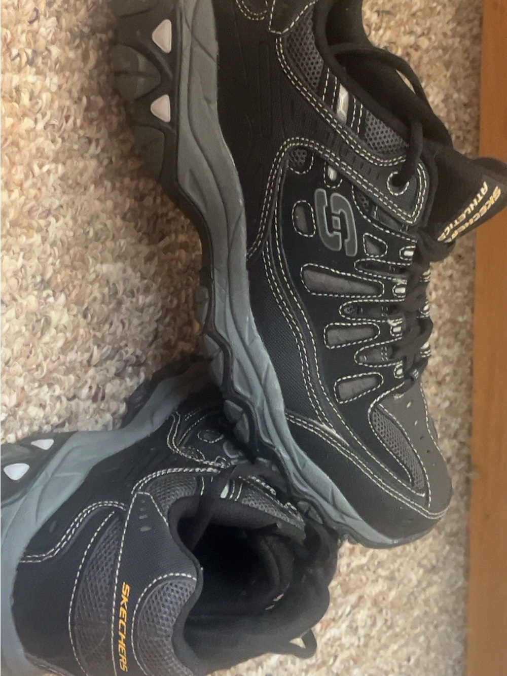 Skechers Black and Gray Lace-Up Trail Sneakers